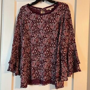 Loft purple floral paisley blouse
